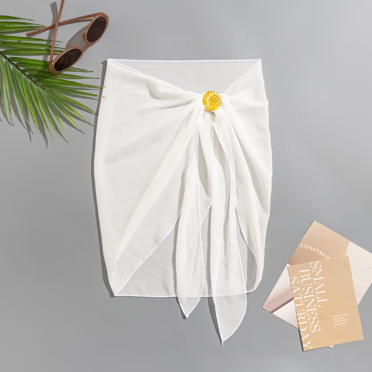 Swimsuit Cover-up Metal Shell Accessories Beach Wrap Skirt - Image 4