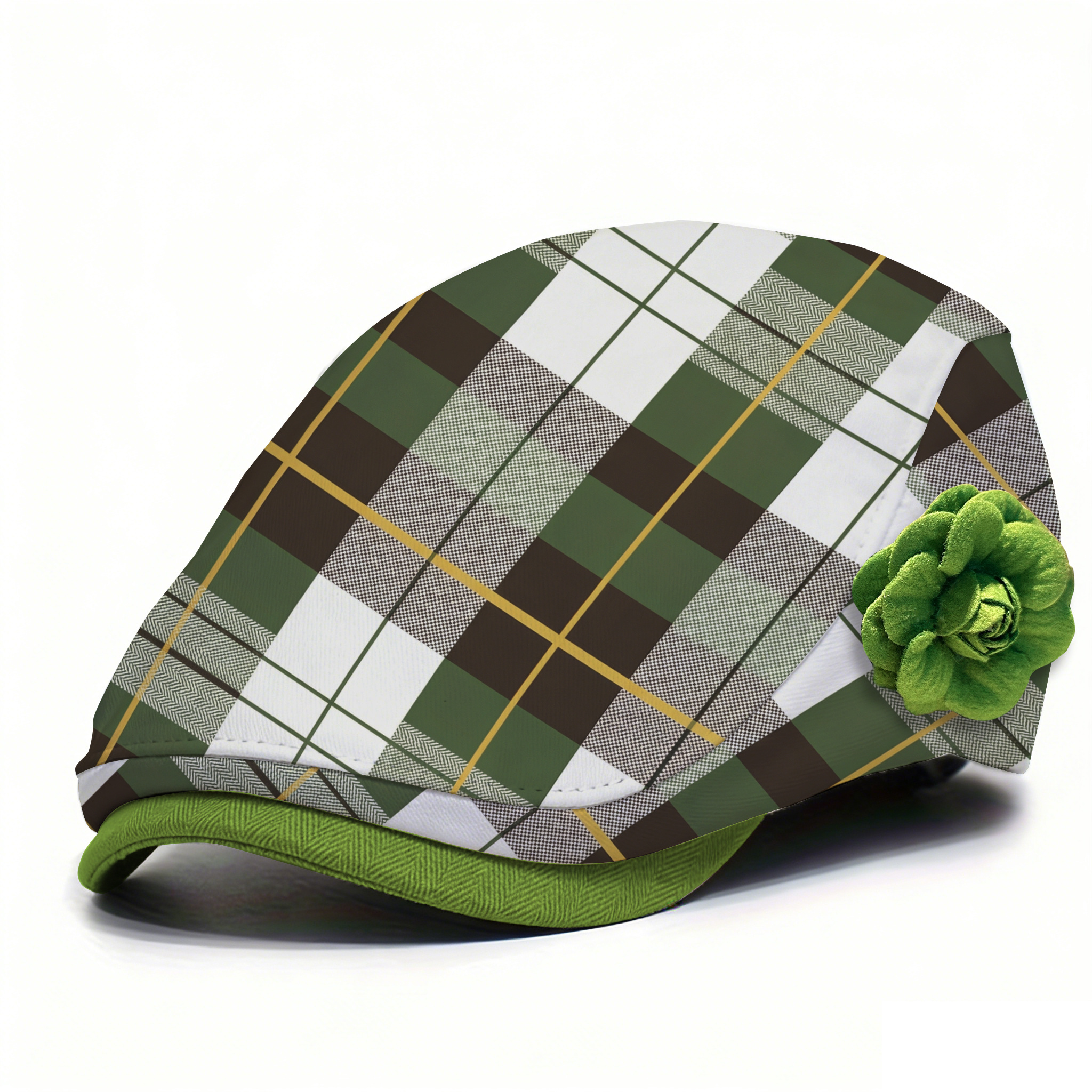 Colorful Checked Beret For Spring And Summer, With A Literary Style - Image 2