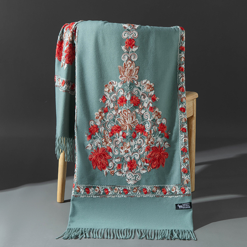 Ethnic-style Embroidered Knitted Shawl For Women - Image 5