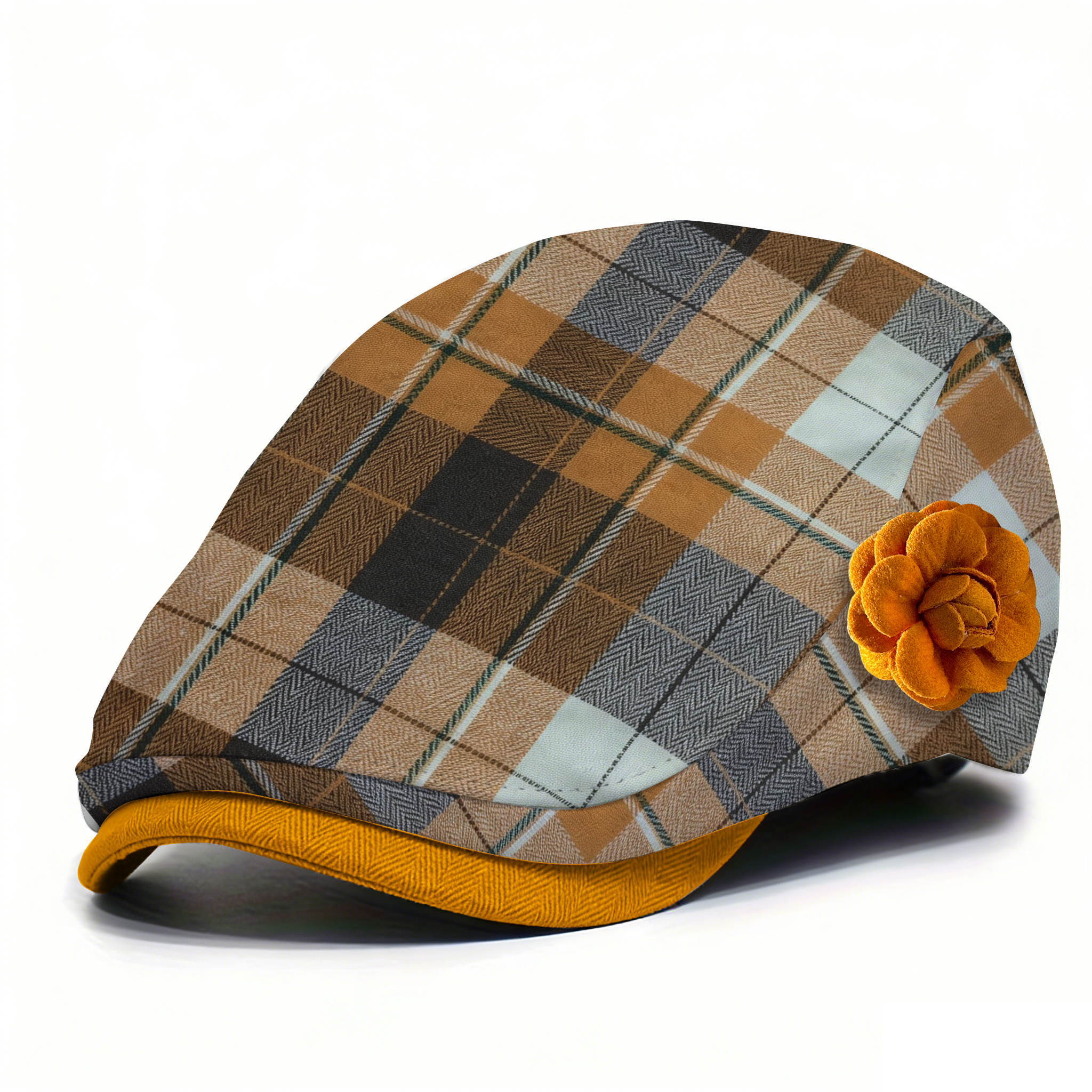 Colorful Checked Beret For Spring And Summer, With A Literary Style