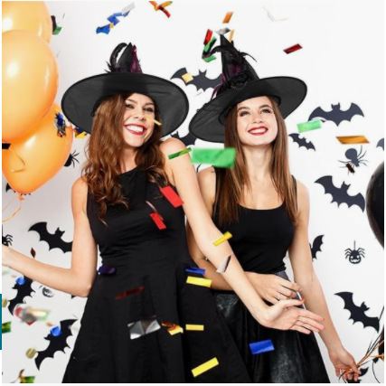 Tefal Rose Feather Halloween Ruffled Witch Hat - Image 2