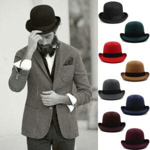 Versatile Round-crown Wool Felt Hat For Men With A Classic British Flair
