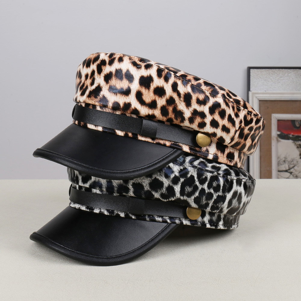 Rare Leopard-print Soft PU Leather Baseball Cap - Image 2