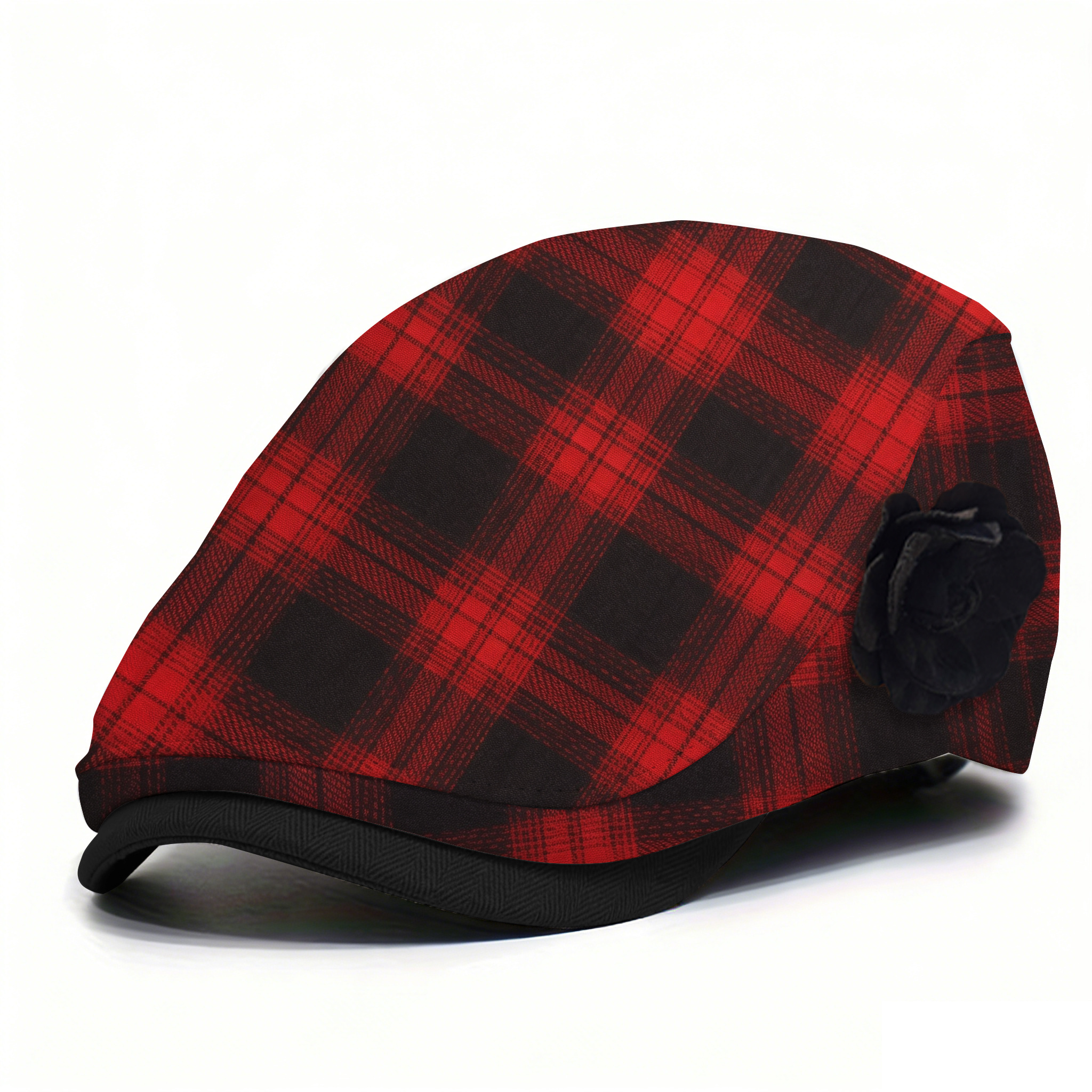 Colorful Checked Beret For Spring And Summer, With A Literary Style - Image 3