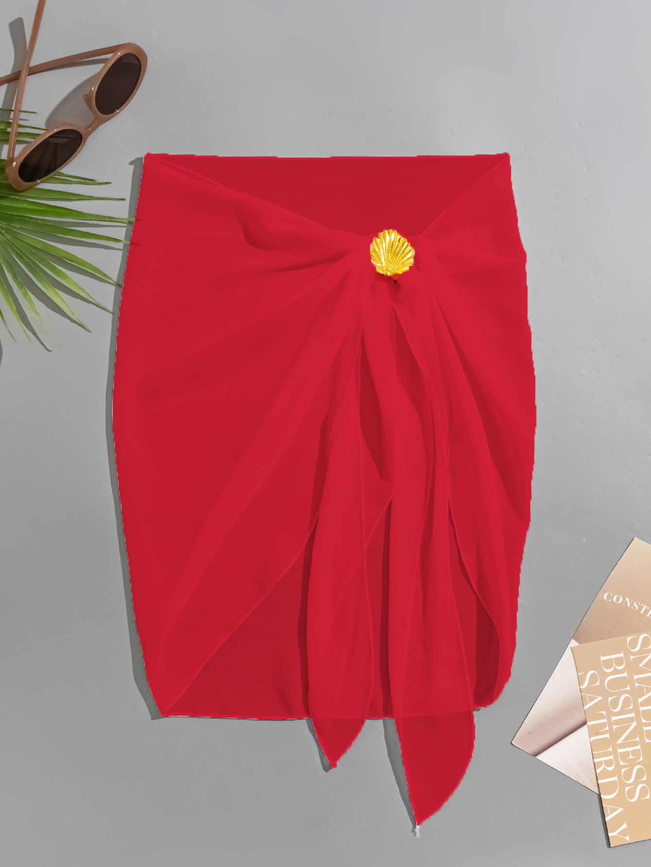 Swimsuit Cover-up Metal Shell Accessories Beach Wrap Skirt - Image 9