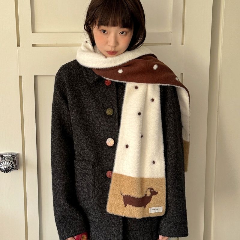 Puppy Gallery Double-Sided Polka-Dot AutumnWinter Scarf For Women