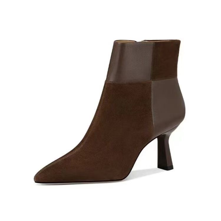 Slimming Brown Stiletto Ankle Boots - Image 4