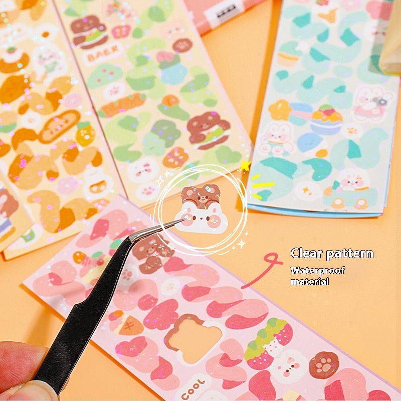 Stickers Cute Laser Journal Stickers PVC Waterproof Notebook Stickers DIY Stickers Suit - Image 4