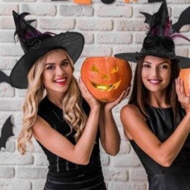 Tefal Rose Feather Halloween Ruffled Witch Hat