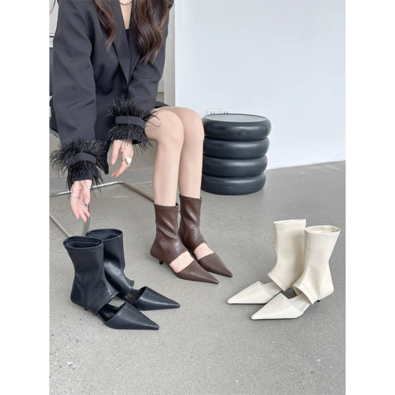 Womens French-style Pointed-toe Stiletto-heel Stretchy - Image 8