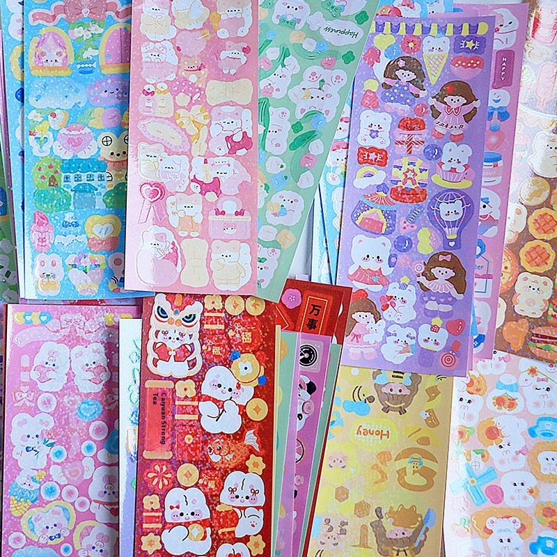 Stickers Cute Laser Journal Stickers PVC Waterproof Notebook Stickers DIY Stickers Suit - Image 6