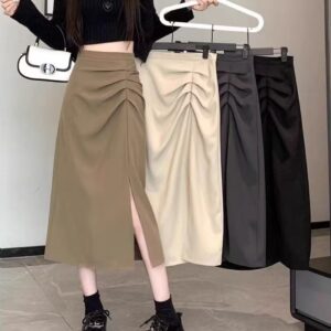 Womens Stylish High-waisted Slimming Split Skirt