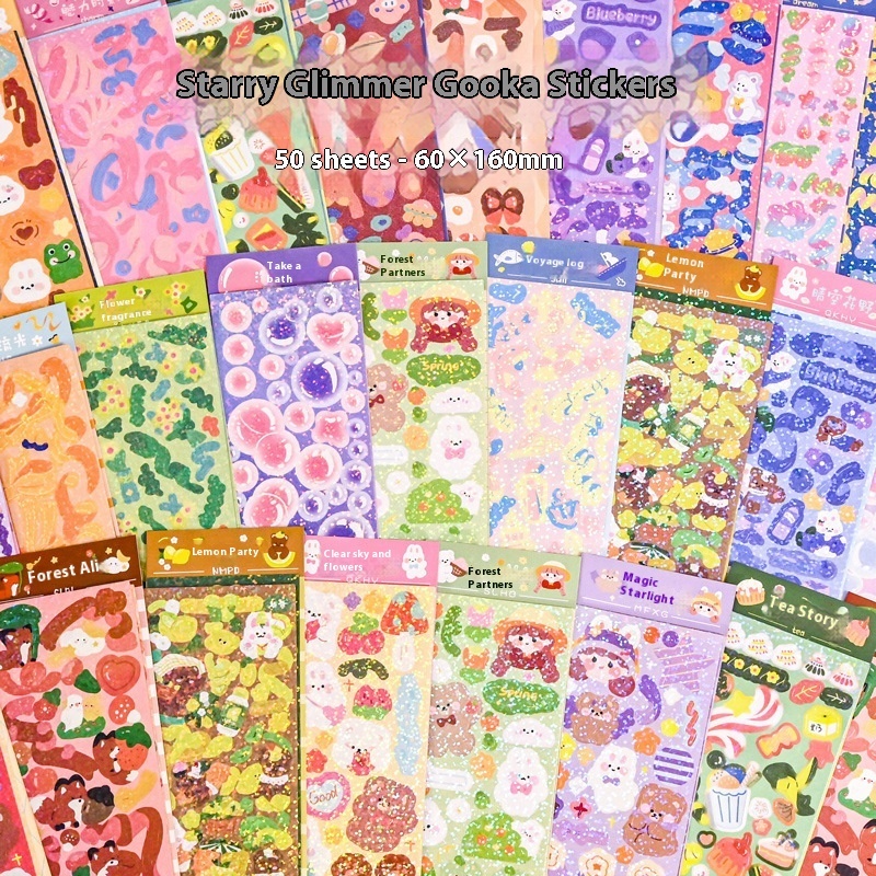 Stickers Cute Laser Journal Stickers PVC Waterproof Notebook Stickers DIY Stickers Suit - Image 3