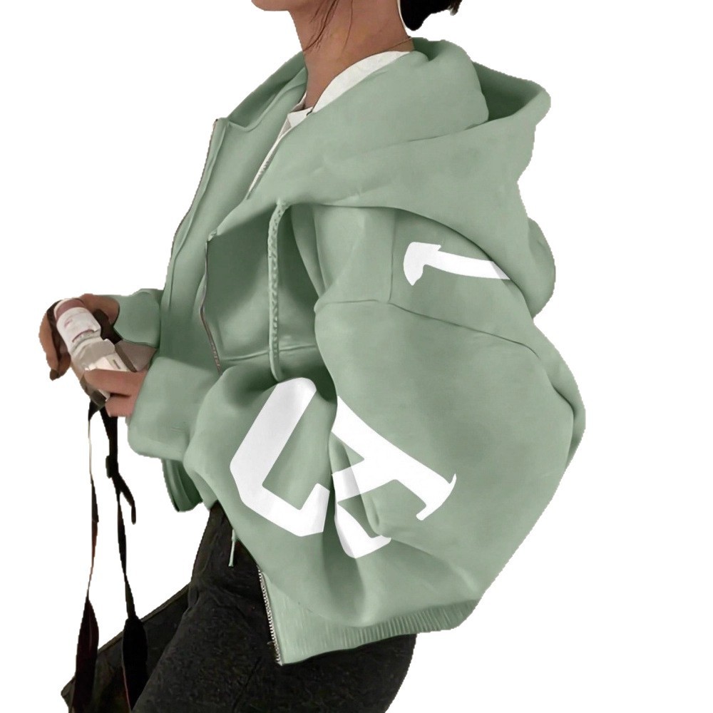 Long-sleeve Zip-up Casual Sweatshirt With A Printed Design - Image 7