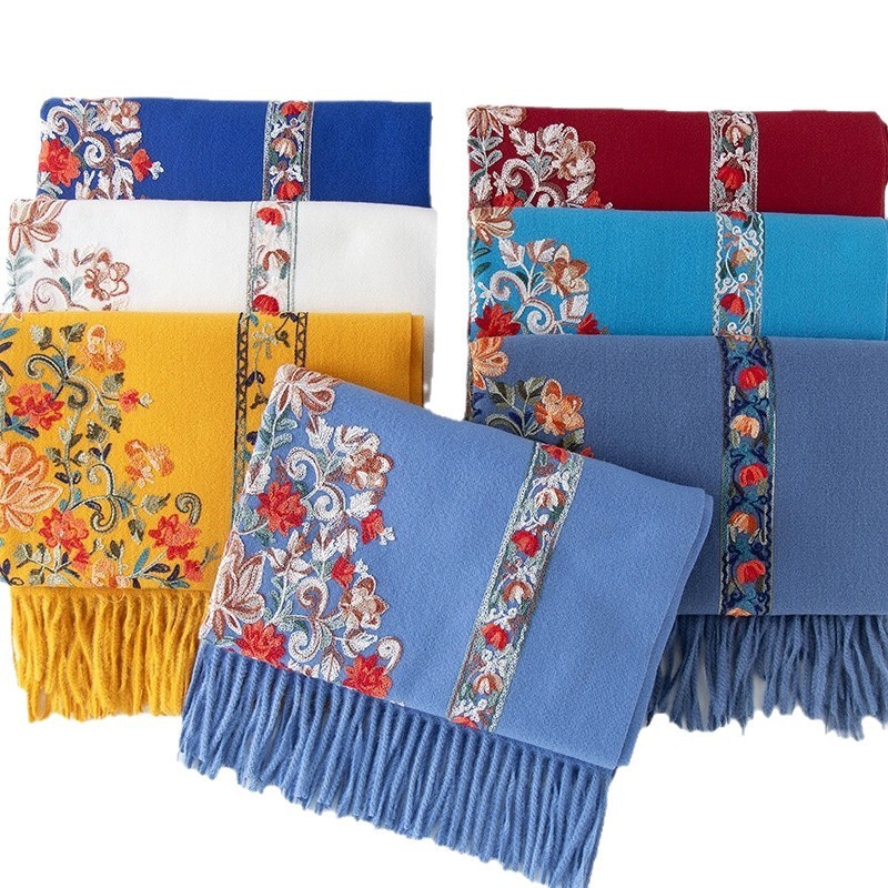 Ethnic-style Embroidered Knitted Shawl For Women - Image 2