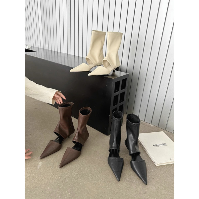 Womens French-style Pointed-toe Stiletto-heel Stretchy - Image 3